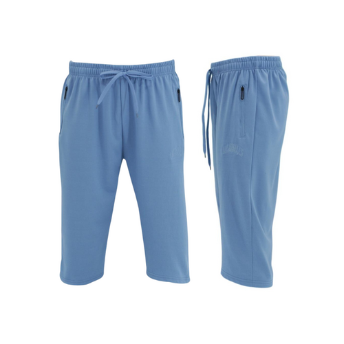 FIL Men's 3/4 Long Shorts w Zip Pockets Casual Gym Jogging - Los Angeles [Size: M] [Colour: Blue]