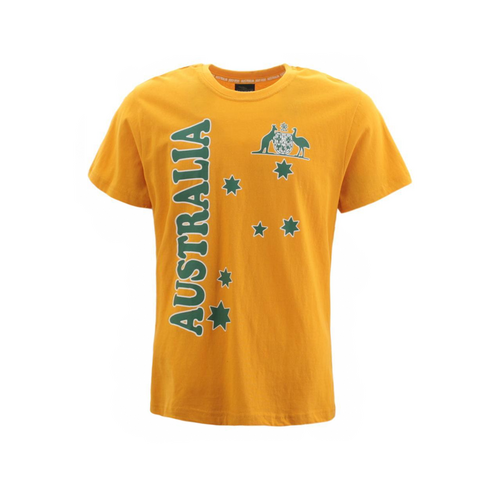 Adult T-Shirt Australian Australia Day Souvenir T Shirt 100% Cotton [Colour: Gold] [Size: L]
