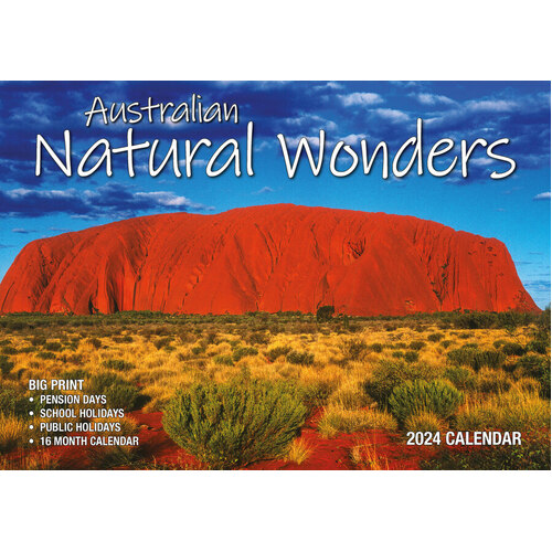 Australian Natural Wonders  - 2024 Rectangle Wall Calendar 13 Months by Bartel