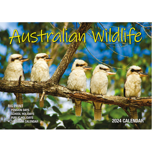 Australian Wildlife  - 2024 Rectangle Wall Calendar 13 Months by Bartel