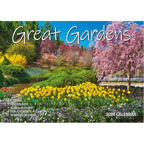 Great Garden - 2024 Rectangle Wall Calendar 13 Months by Bartel
