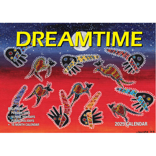 Dreamtime - 2025 Rectangle Wall Calendar 13 Months by Bartel