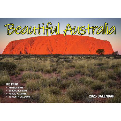 Beautiful Australia - 2025 Rectangle Wall Calendar 13 Months by Bartel