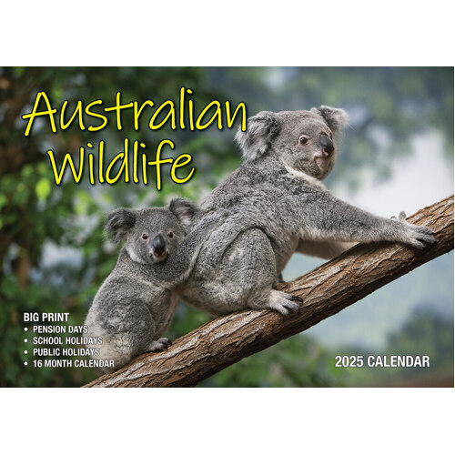 Australian Wildlife - 2025 Rectangle Wall Calendar 13 Months by Bartel