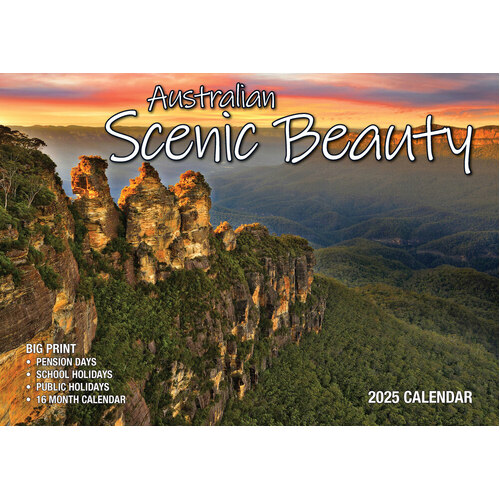 Australian Scenic Beauty - 2025 Rectangle Wall Calendar 13 Months by Bartel