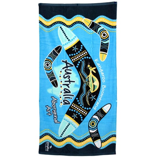 Australian Souvenir Beach Towel Australia 100% Cotton 30"x60" Bath Towels [Design: Art - Boomerang]