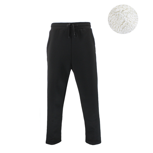 FIL Mens Sherpa Fleece Lined Track Pants Straight Leg Warm Sweatpants Trousers [Size: S] [Colour: Black]