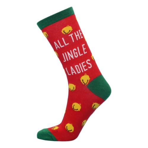 Adult Christmas Socks Men's Ladies Unisex Xmas Novelty Funny Kris Kringle Gift - Jingle Ladies