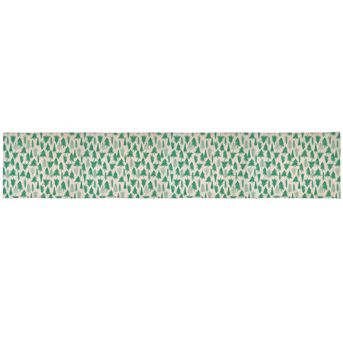 Christmas XMAS Burlap Hessian Roll Table Runner Wrap Craft w Print 30cmx1.5M [Design: Natural w Trees]
