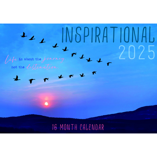 Inspirational - 2025 Rectangle Wall Calendar 16 Months by Design Group