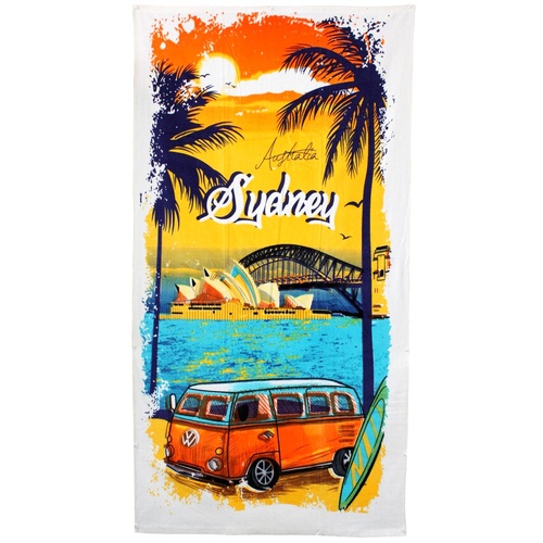 Australian Souvenir Beach Towel Australia 100% Cotton 30"x60" Bath Towels [Design: Travel - Sydney A]