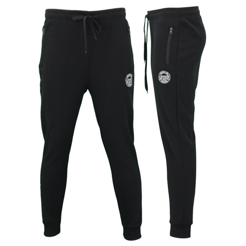 FIL Men's Poly Cotton Fleece Track Pants Tracksuit Zipped Pockets  - Brooklyn B [Size: 3XL] [Colour: Black]