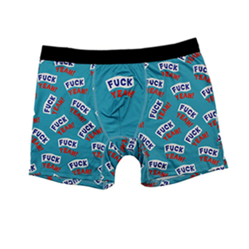 Men's Boys Underwear Novelty Funny Cheeky Boxer Joke Shorts Briefs Undies [Size: S] [Design: F Yeah]