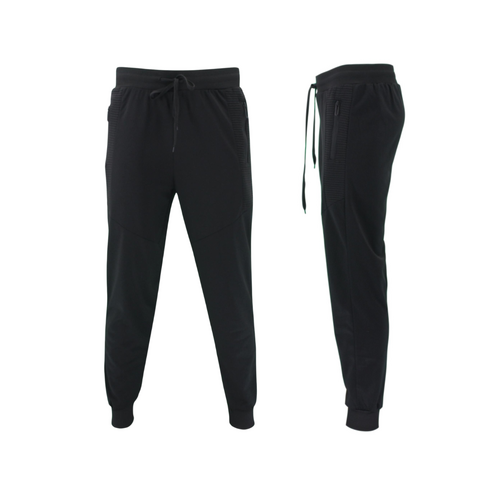 FIL Men's Lightweight Track Pants Jogger Sweats w Zip Pockets [Size: S] [Colour: Black]
