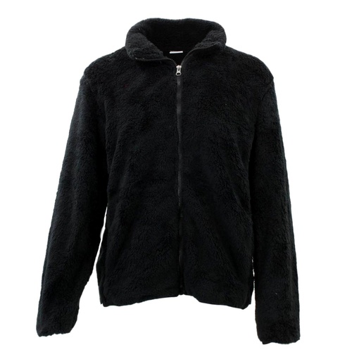 FIL Women's Sherpa Jacket Fleece Winter Warm Soft Teddy Casual Coat Zip Up [Size: 14] [Colour: Black]