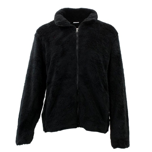FIL Women's Sherpa Jacket Fleece Winter Warm Soft Teddy Casual Coat Zip Up [Size: 8] [Colour: Black]