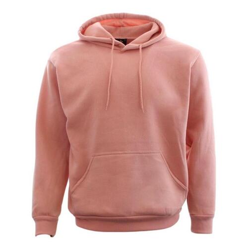 Adult Men's Unisex Basic Plain Hoodie Jumper Pullover Sweater Sweatshirt XS-5XL  [Colour: Beige Pink] [Size: S ]