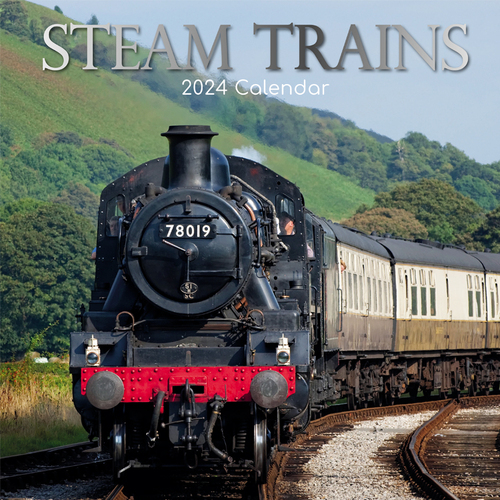 Steam Trains - 2024 Square Wall Calendar 16 month by Gifted Stationery (16)