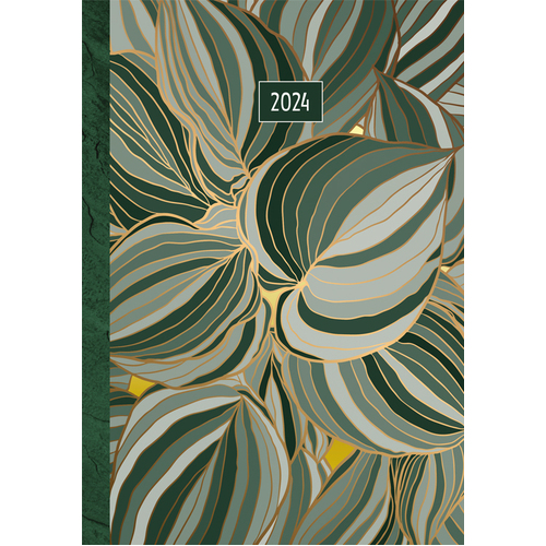 Golden Leaves - 2024 Diary Planner A5 Padded Cover by The Gifted Stationery