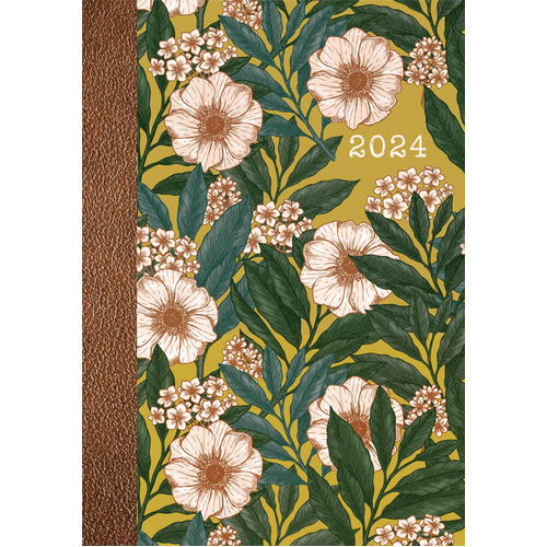 Vintage Flora - 2024 Diary Planner A5 Padded Cover by The Gifted Stationery