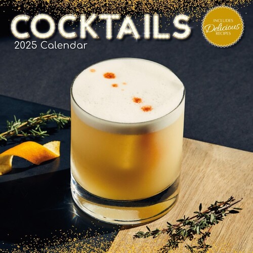 Cocktails - 2025 Square Wall Calendar 16 month by Gifted Stationery