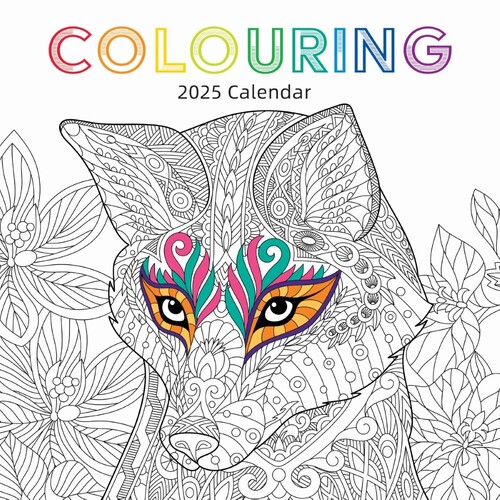 Colouring - 2025 Square Wall Calendar 16 month by Gifted Stationery