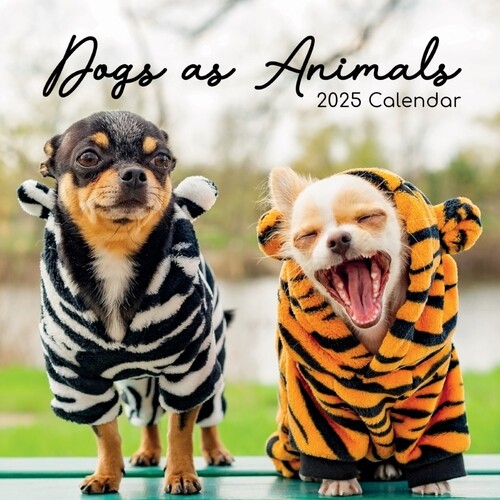 Dogs as Animals - 2025 Square Wall Calendar 16 month by Gifted Stationery