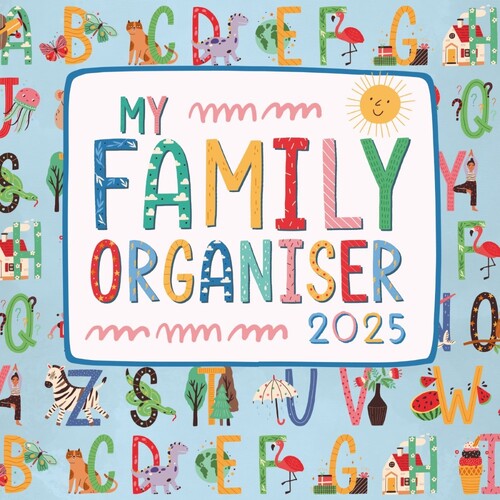 My Family Organiser - 2025 Square Wall Calendar 16 month by Gifted Stationery