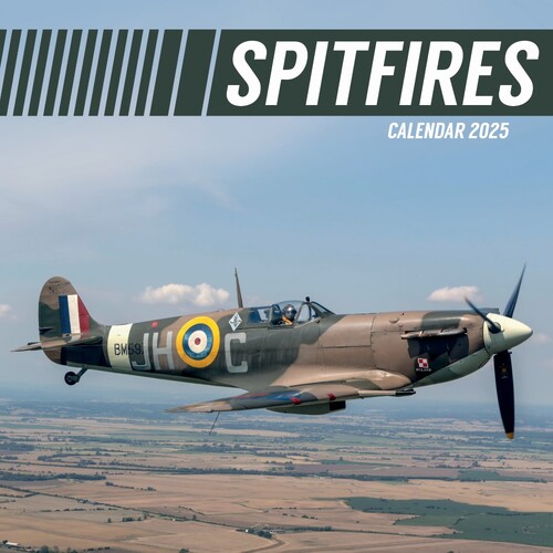 Spitfires - 2025 Square Wall Calendar 16 month by Gifted Stationery