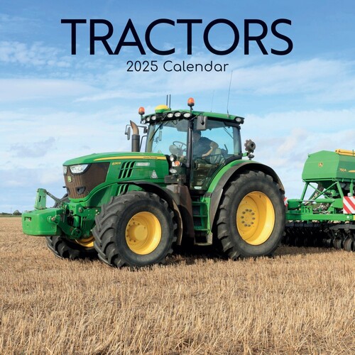 Tractors - 2025 Square Wall Calendar 16 month by Gifted Stationery