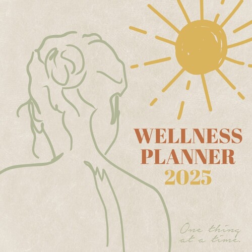 Wellness Planner - 2025 Square Wall Calendar 16 month by Gifted Stationery