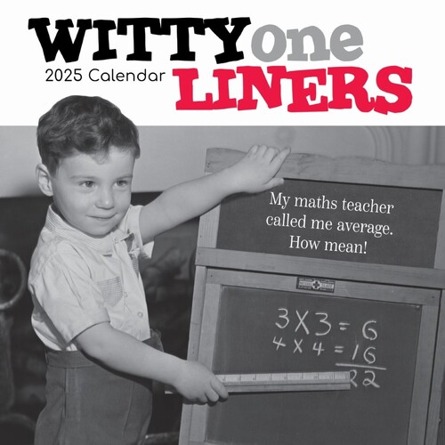 Witty One Liners - 2025 Square Wall Calendar 16 month by Gifted Stationery