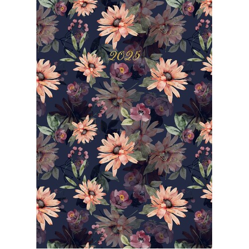 Blushing Blooms - 2025 Diary Planner A5 Padded Cover by The Gifted Stationery