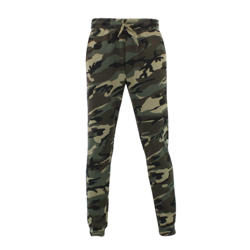 Mens Camouflage Track Pants Fleece Lined Jogger Camo 3 Pockets Sweatpants [Size: XS] [Colour: Green Camo]