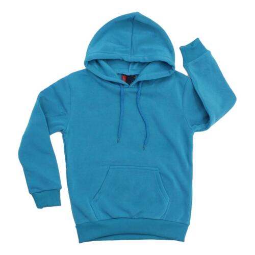 New Kids Hoodie Jumper Pullover Basic School Uniform Plain Casual Sweatshirt [Size: 6] [Colour: Aqua]