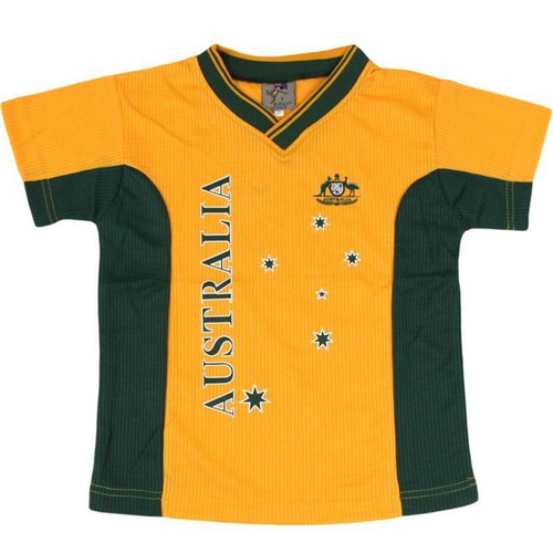 Kids Sports Soccer Football Rugby Jersey Top T Shirt Tee Australia Souvenir A [Colour: Gold] [Size: 10] 