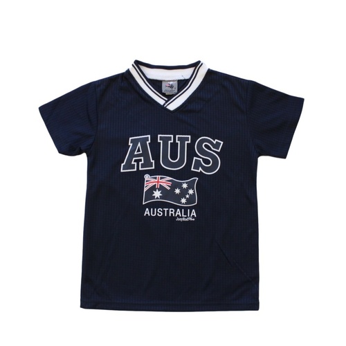 Kids Sports Soccer Football Rugby Jersey Top T Shirt Tee Australia Souvenir B [Size: 10] [Colour: Navy]