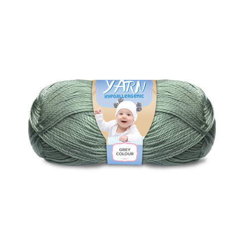 100g 3 Ply Baby Yarn Hypoallergenic Super Soft Yatsal Knitting Solid Multi Colours [Colour: #262 Grey - Yatsal]