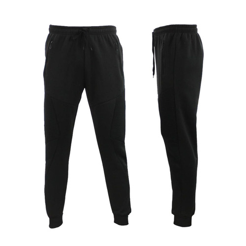 FIL Men's Fleece Track Pants Gym Joggers Workout Sweat Pants w Zip Pocket [Size: 2XL] [Colour: Black]