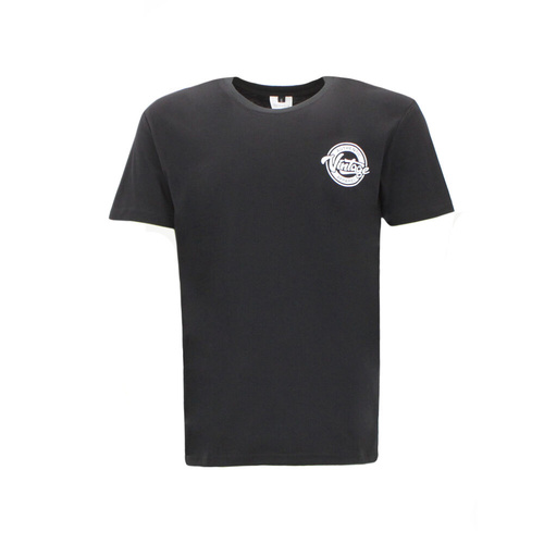 FIL Men's Cotton Casual Crew Neck T-shirt Top Short Sleeve Tee - Vintage [Size: S] [Colour: Black]