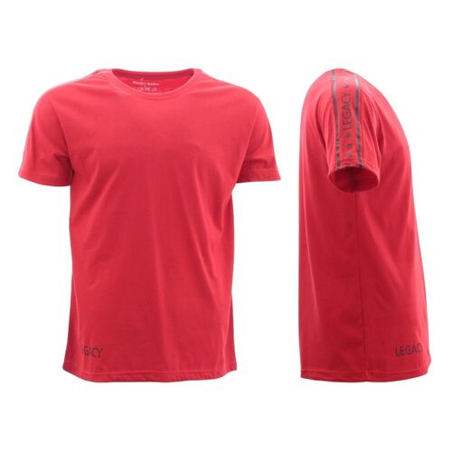 Men's Casual Crew Neck T-Shirt Tee Short Sleeve - Legacy [Size: M] [Colour: Red]