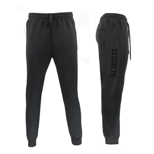 FIL Men's Lightweight Jogger Track Pants Cuff Trackies Sweat Pants - Brooklyn [Size: S] [Colour: Black]