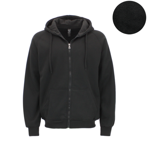 FIL Men's Thick Full Zip Hoodie Warm Winter Fleece Jumper Coat Jacket [Size: S] [Colour: Black]