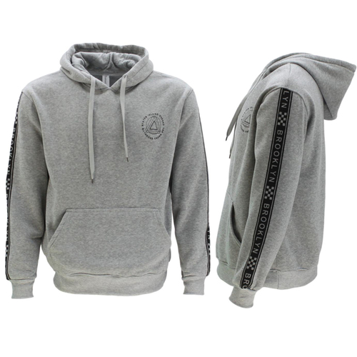 Men’s Fleece Hoodie Pullover Hooded Jumper Sweater w Pockets - BROOKLYN B [Size: S] [Colour: Light Grey]