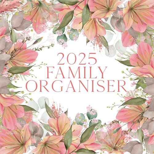 Family Organiser - 2025 Square Wall Calendar 16 month by Red Robin