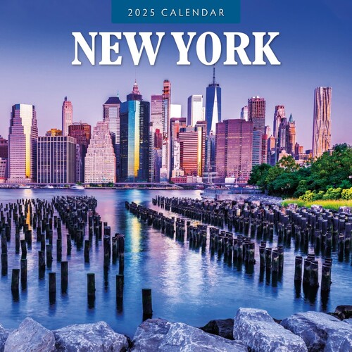 New York - 2025 Square Wall Calendar 16 month by Red Robin