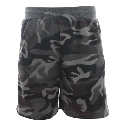 FIL Men's Camo Shorts Gym Jogging Casual Basketball Zipped Pockets Camouflage [Size: M] [Colour: Grey Camo]