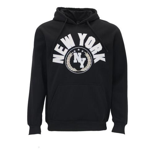 FIL Mens Embroidered Fleece Hoodie Pullover Hooded Jumper Sweater - New York [Size: S] [Colour: Black]