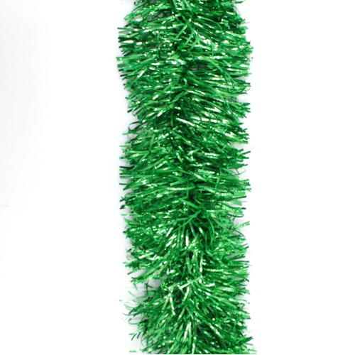 2x Luxury Christmas Tinsel Garland Full Luscious Metallic Matt Xmas [Design: Green Metallic]