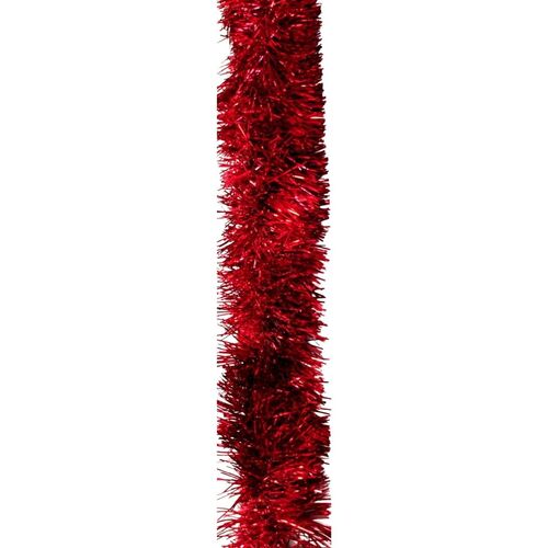 5x Christmas Tinsel Garland Full Luscious Xmas Snow Tips Holly Natural 2.5M B [Design: Traditional_Red]